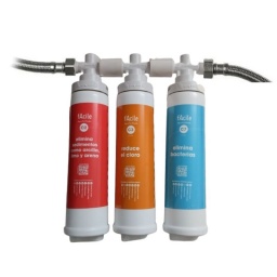 PACK PURIFICADOR DE AGUA FACILE BAJO MESADA C2+C3+C7 ELIMINA SEDIMENTOS, CLORO Y BACTERIAS